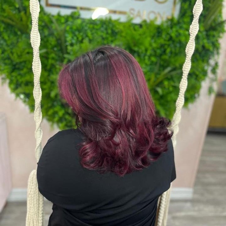 18. Softly Layered Burgundy Bob with Volume - Burgundy Hair Color