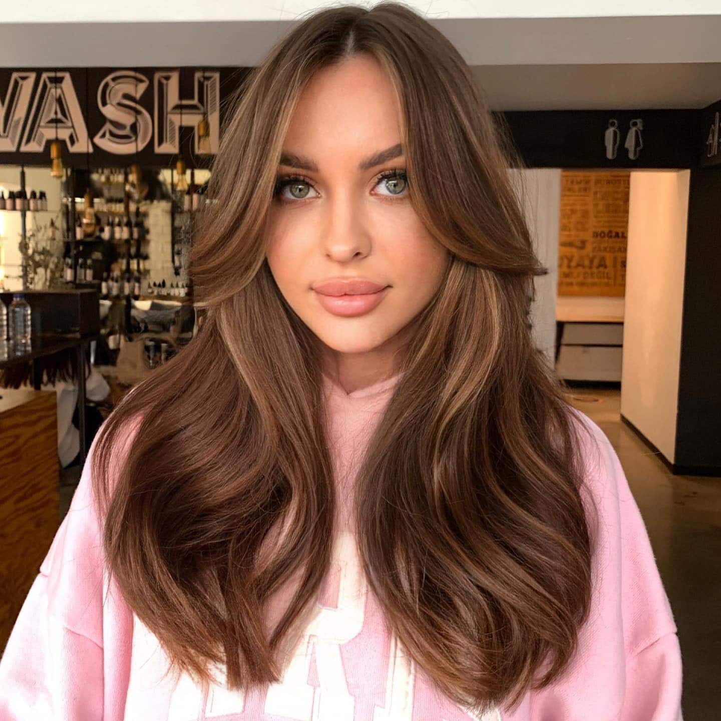 6. Glamorous Curtain Bangs with Milk Chocolate Brown - Curtain Bangs Hairstyles