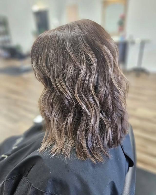 1. Soft Chocolate Brown Waves with Cool-Toned Highlights - Chocolate Brown Hair with Highlights