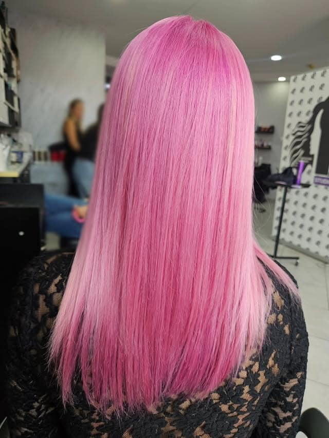 5. Blush Pink Sleek Mid-Length Cut - Pink Hair Color