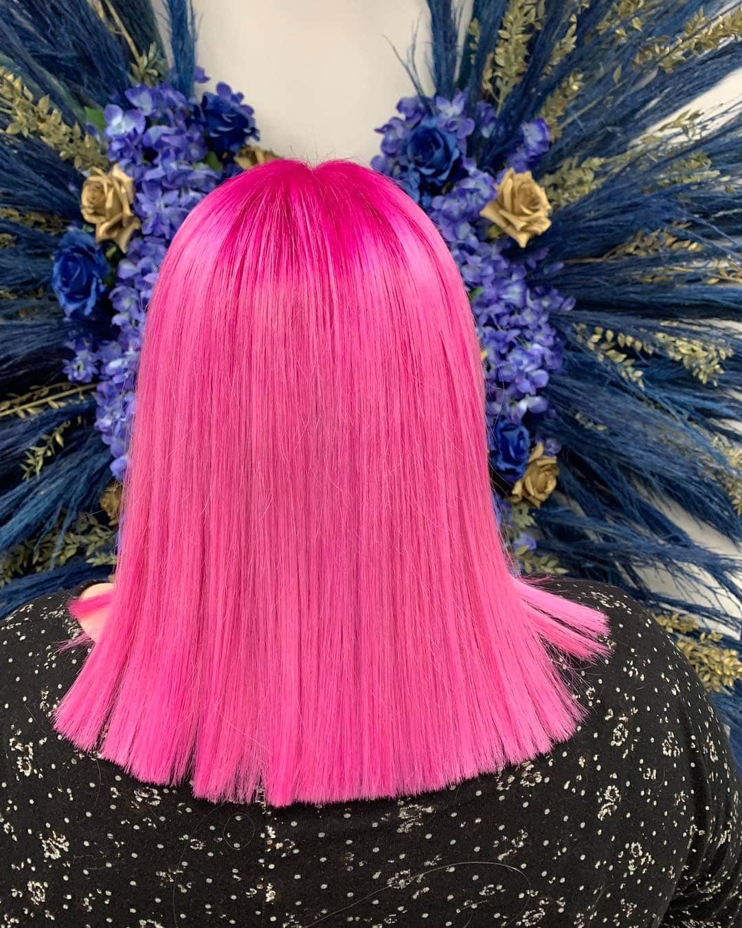 7. Electric Pink Precision Bob - Pink Hair Color