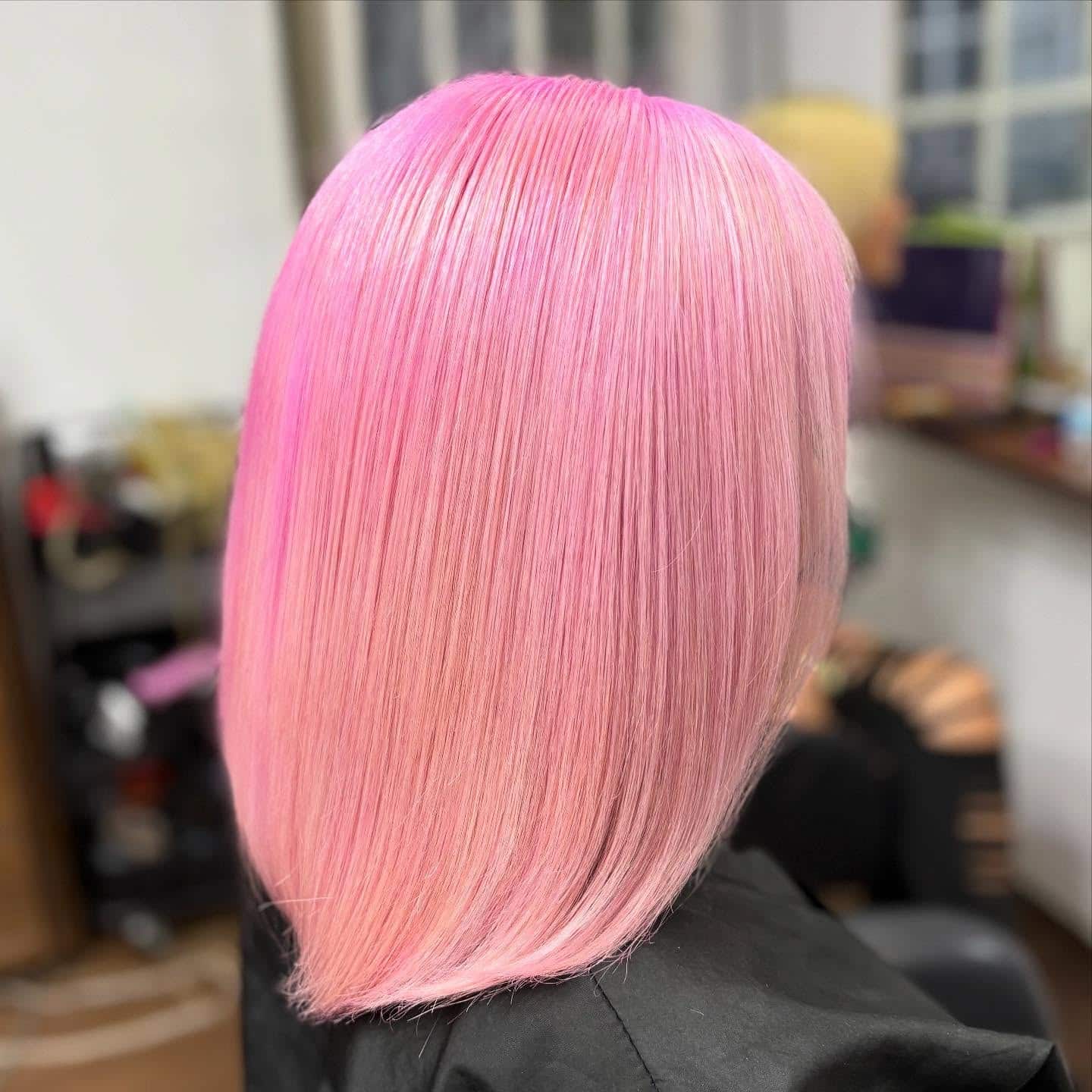 8. Pastel Rose Straight Cut - Pink Hair Color