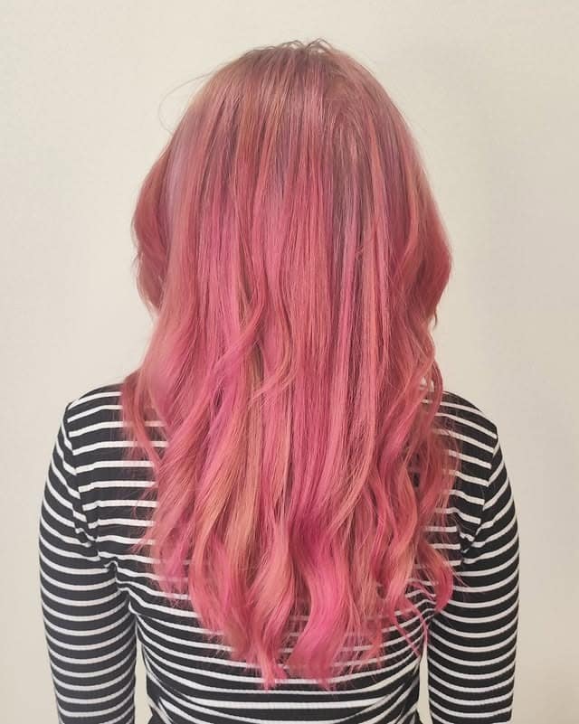 16. Muted Rose Pink Long Layers - Pink Hair Color