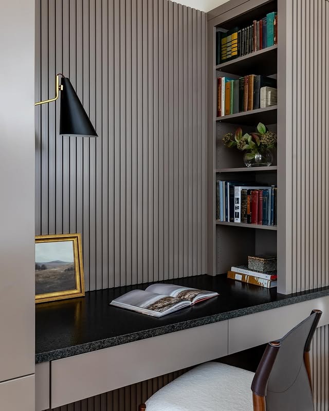 16. Garden-Facing Workspace with Soft Neutrals and Greenery - simple home office ideas