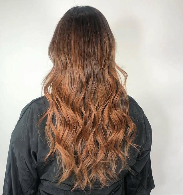 12. Warm Honey Brown Melt with Loose Texture - Honey Brown Hair  Color