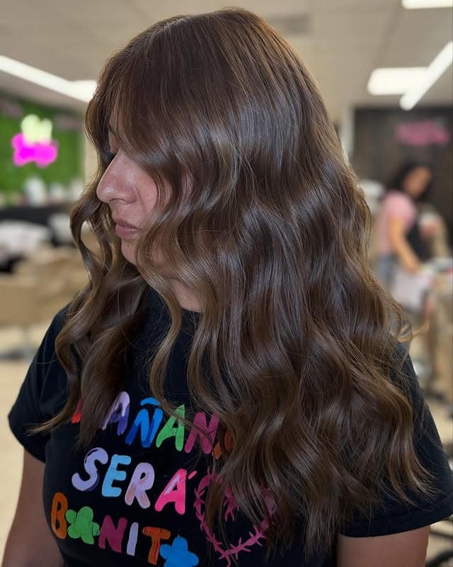 19. Cool-Toned Honey Brown Soft Waves - Honey Brown Hair  Color
