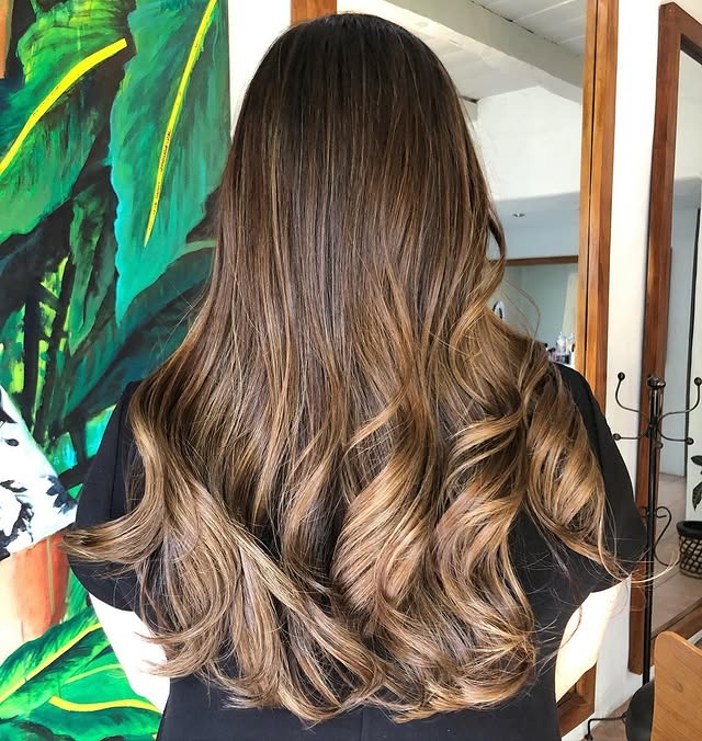 21. Honey Brown Balayage with Sculpted Waves - Honey Brown Hair  Color