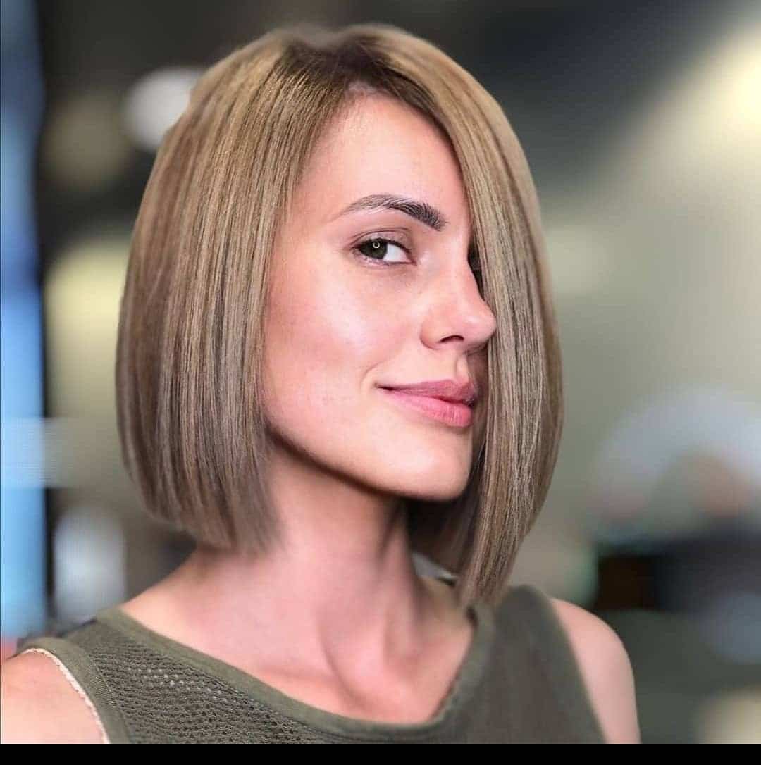 2. Ash Brown Precision Blunt Bob - Blunt Bob Hairstyles