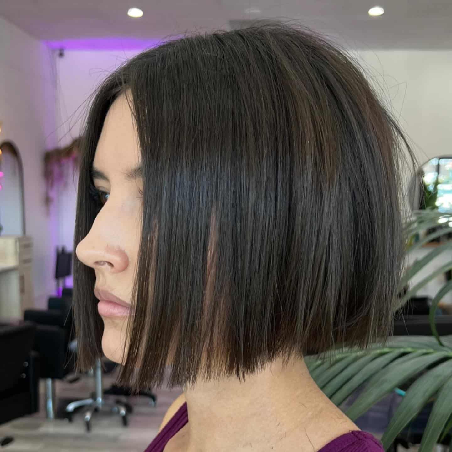 6. Deep Brunette Blunt Bob with Glassy Shine - Blunt Bob Hairstyles