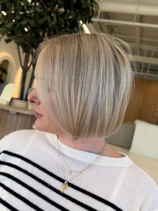 9. Cool Blonde Blunt Bob with Sleek Contour - Blunt Bob Hairstyles