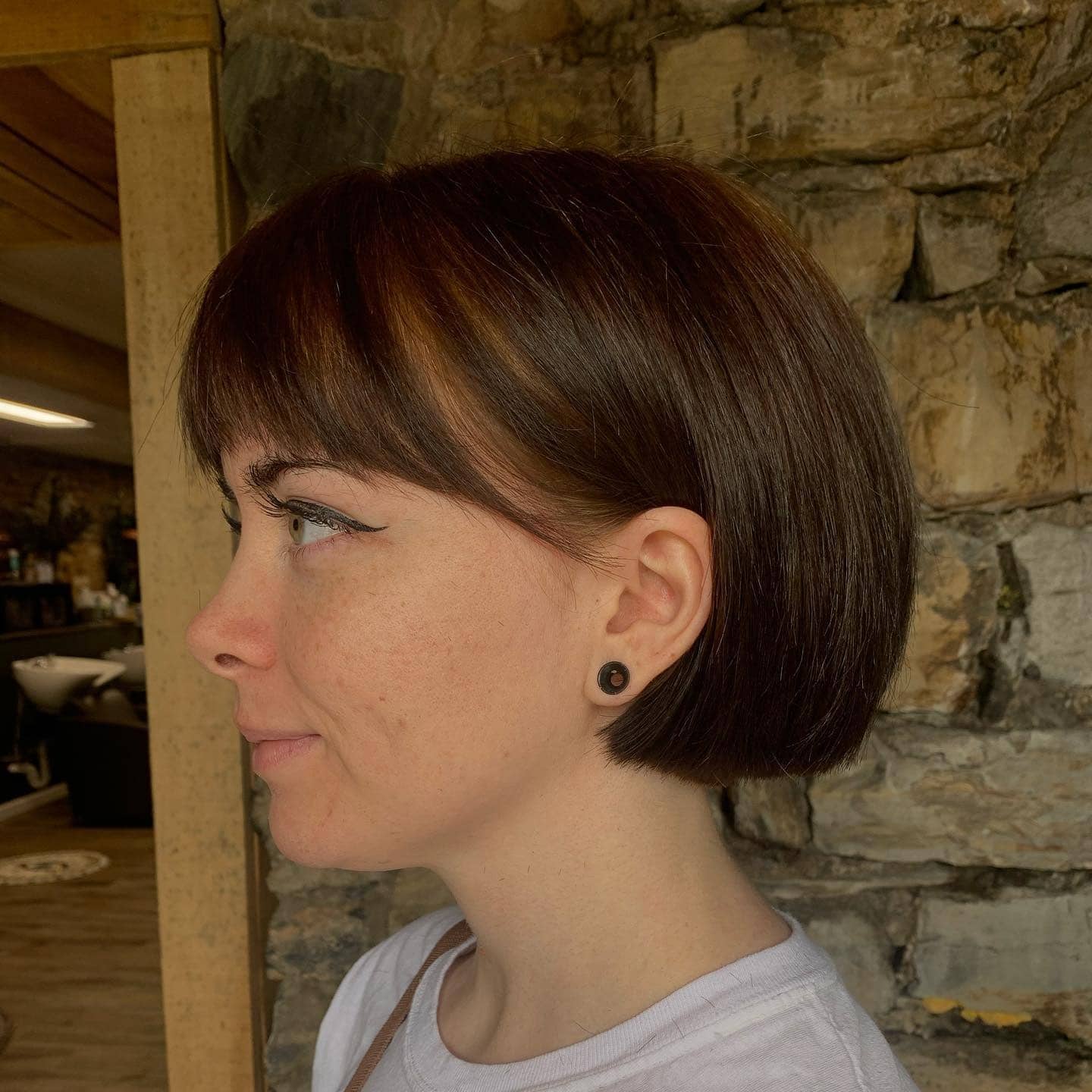 14. Rich Brunette Micro Blunt Bob - Blunt Bob Hairstyles