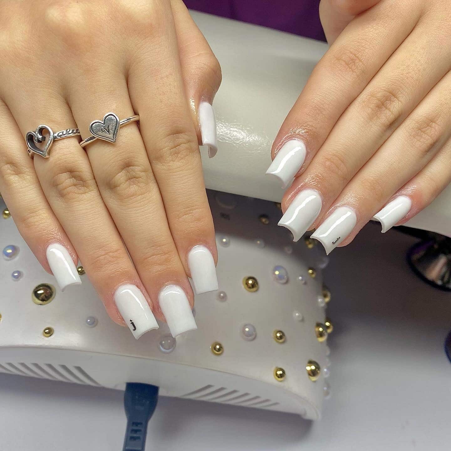 13. Bright White Short Square Nails with Clean Gloss Finish - white short nail ideas