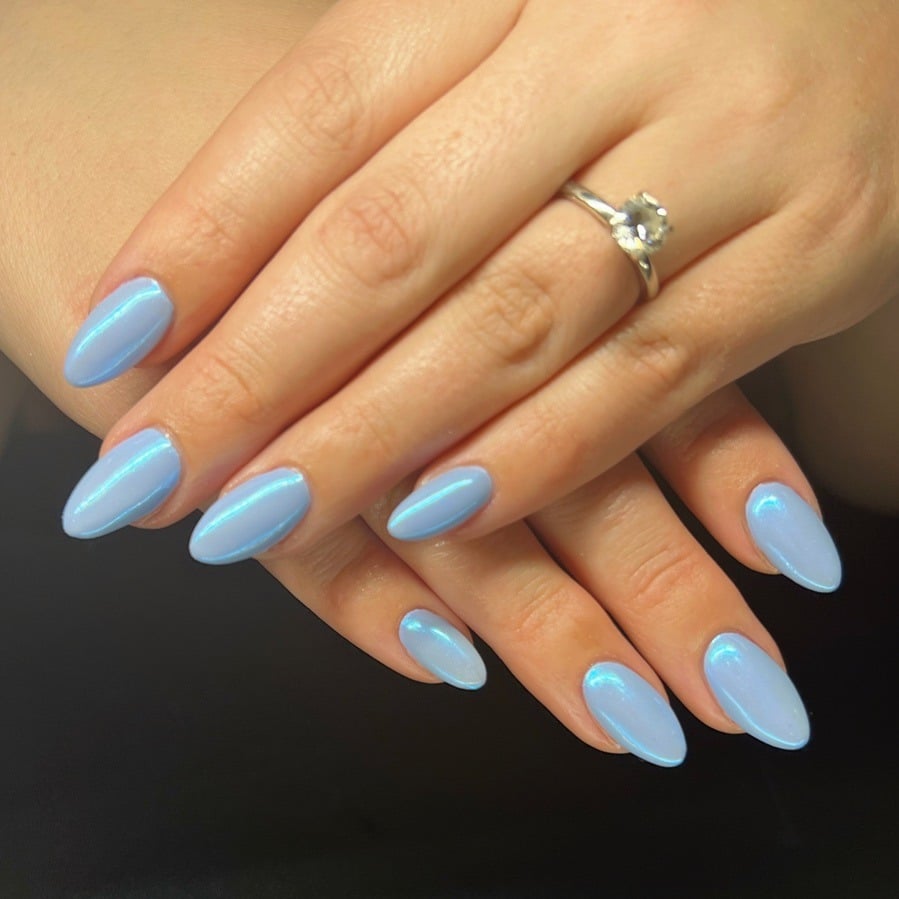 22. Glossy Black Medium-Length Square Nails - black square nail ideas