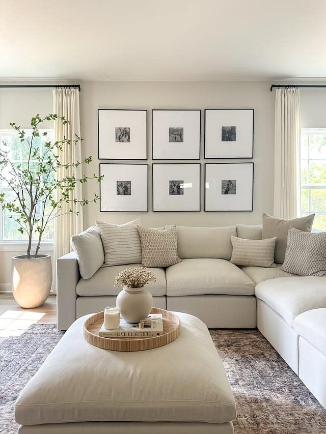 8. Soft Minimal Living in Neutral Layers - warm and cozy living room ideas