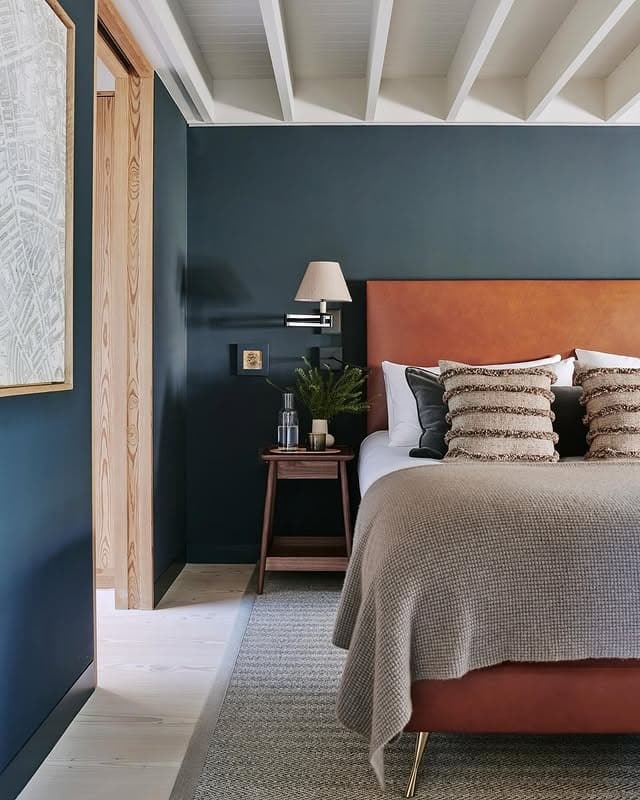 3. Modern Tan Bedroom with Deep Green Contrast - tan bedroom ideas