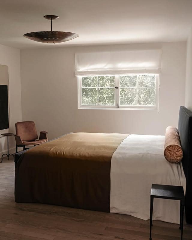 16. Soft Tan Bedroom with Tailored Minimal Details - tan bedroom ideas