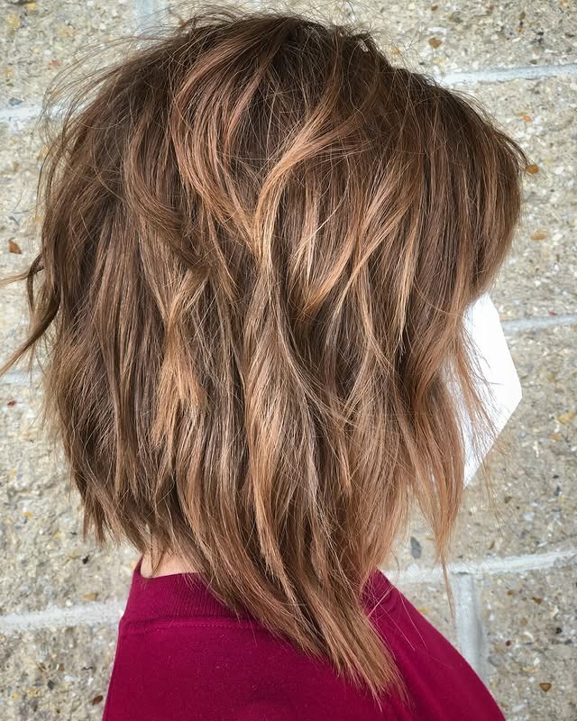 4. Textured Shag with Light Chestnut Brown - Medium-Length Hairstyles