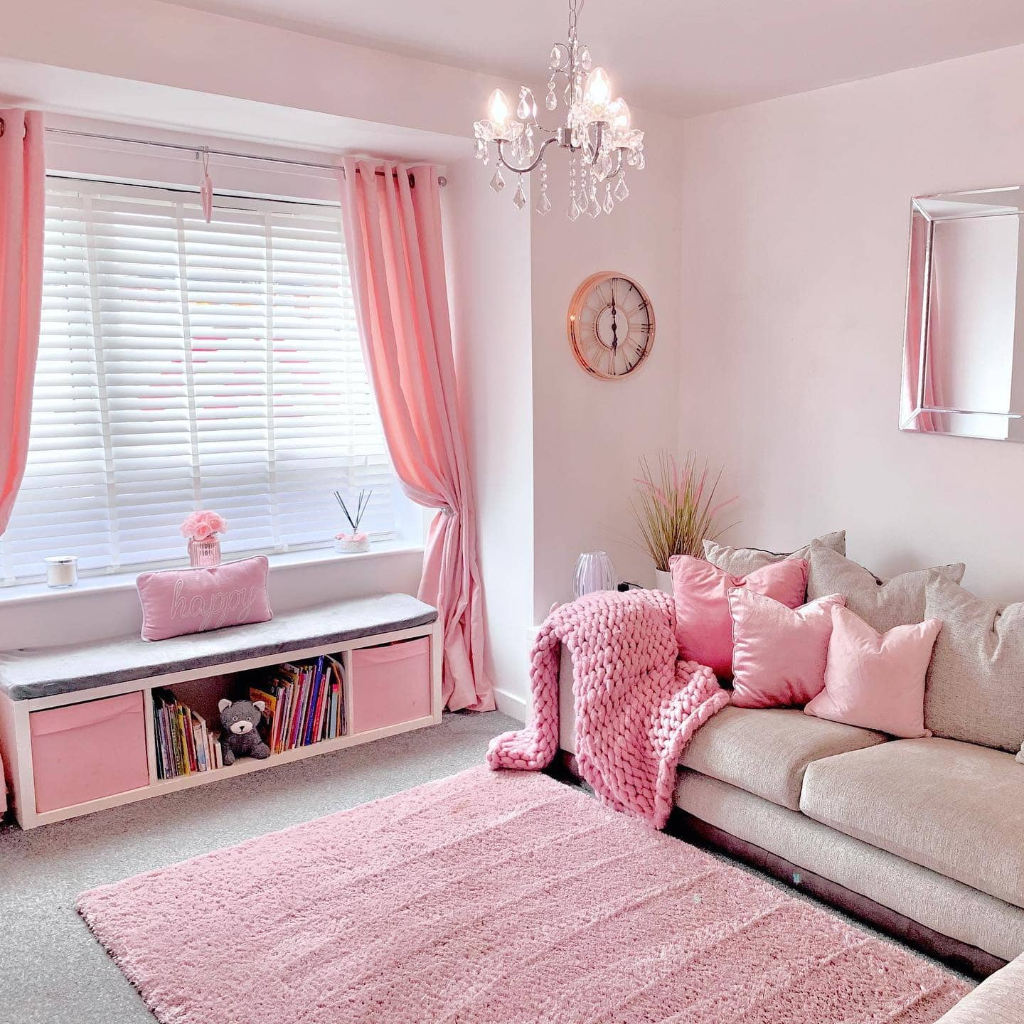 16. Light Pink Living Room with Elegant Textiles - pink living room ideas