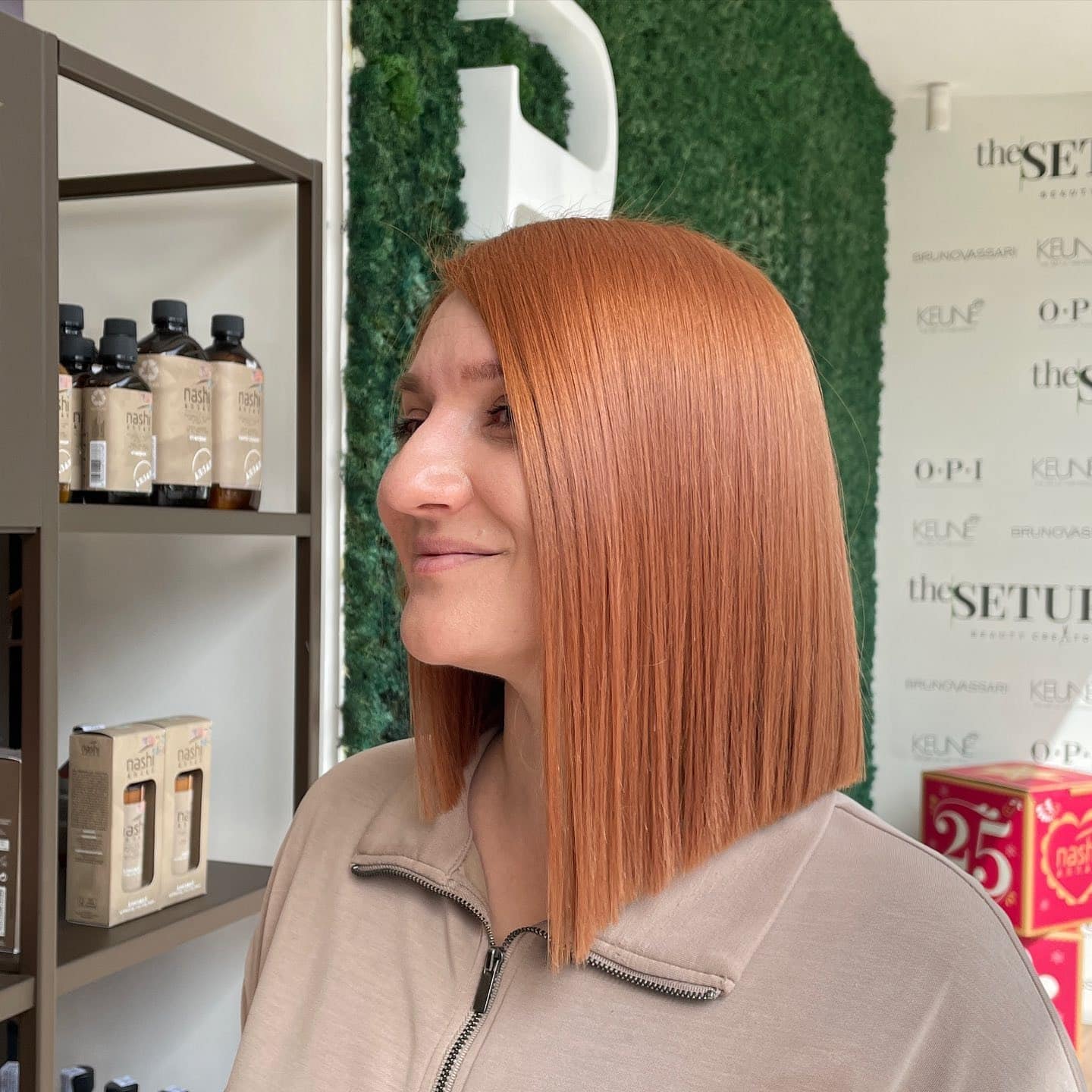 15. Blunt Asymmetrical Bob in Copper Red - Asymmetrical Bob Hairstyles