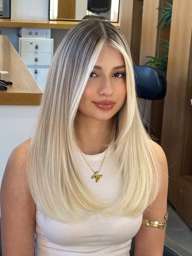 16. Face-Framing Blonde with Dark Root Base - Blonde Hair with Dark Roots
