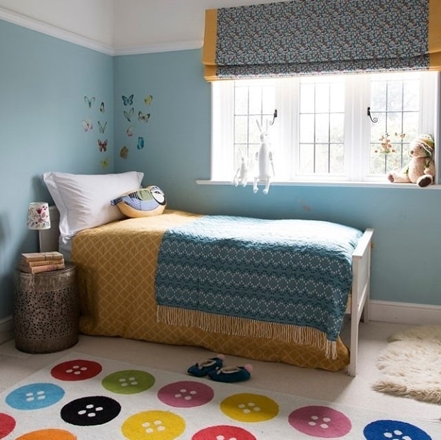 17. Light Blue and Yellow Children’s Bedroom - yellow and blue bedroom ideas