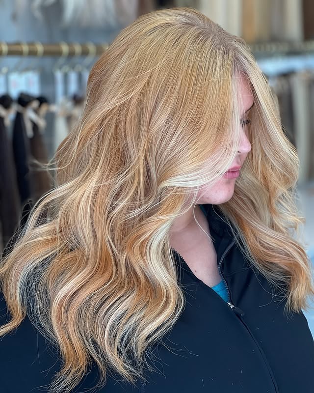 6. Golden Blonde Blowout with Soft Movement - Golden Blonde Hair Color