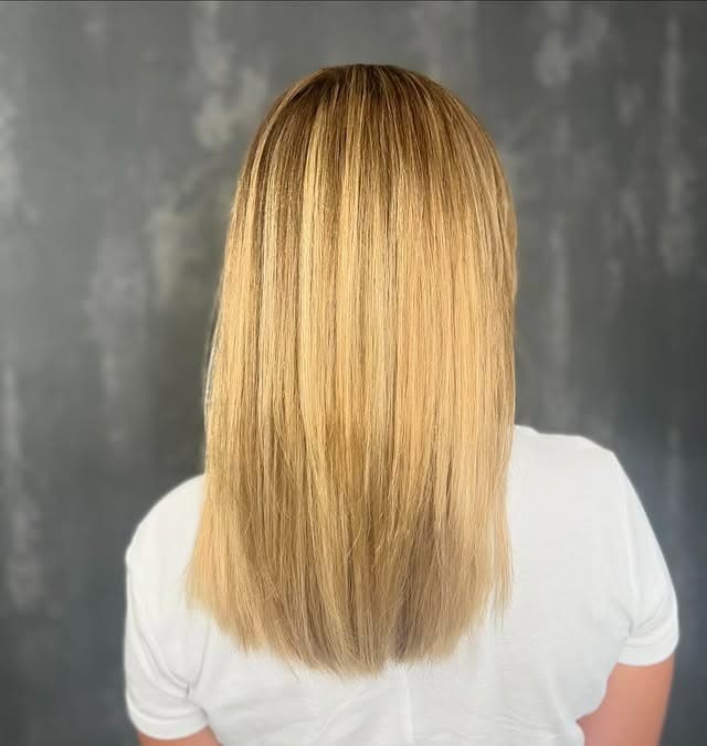 15. Polished Straight Golden Blonde - Golden Blonde Hair Color