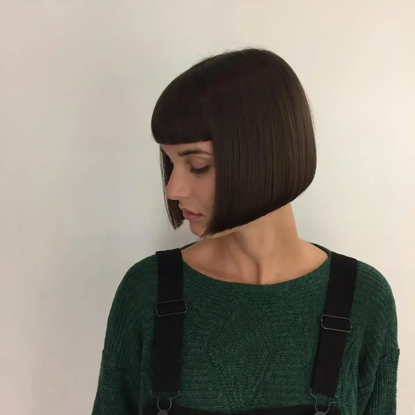 1. Precision French Bob with Micro Bangs in Espresso Brown - Bob Hairstyles with Bangs