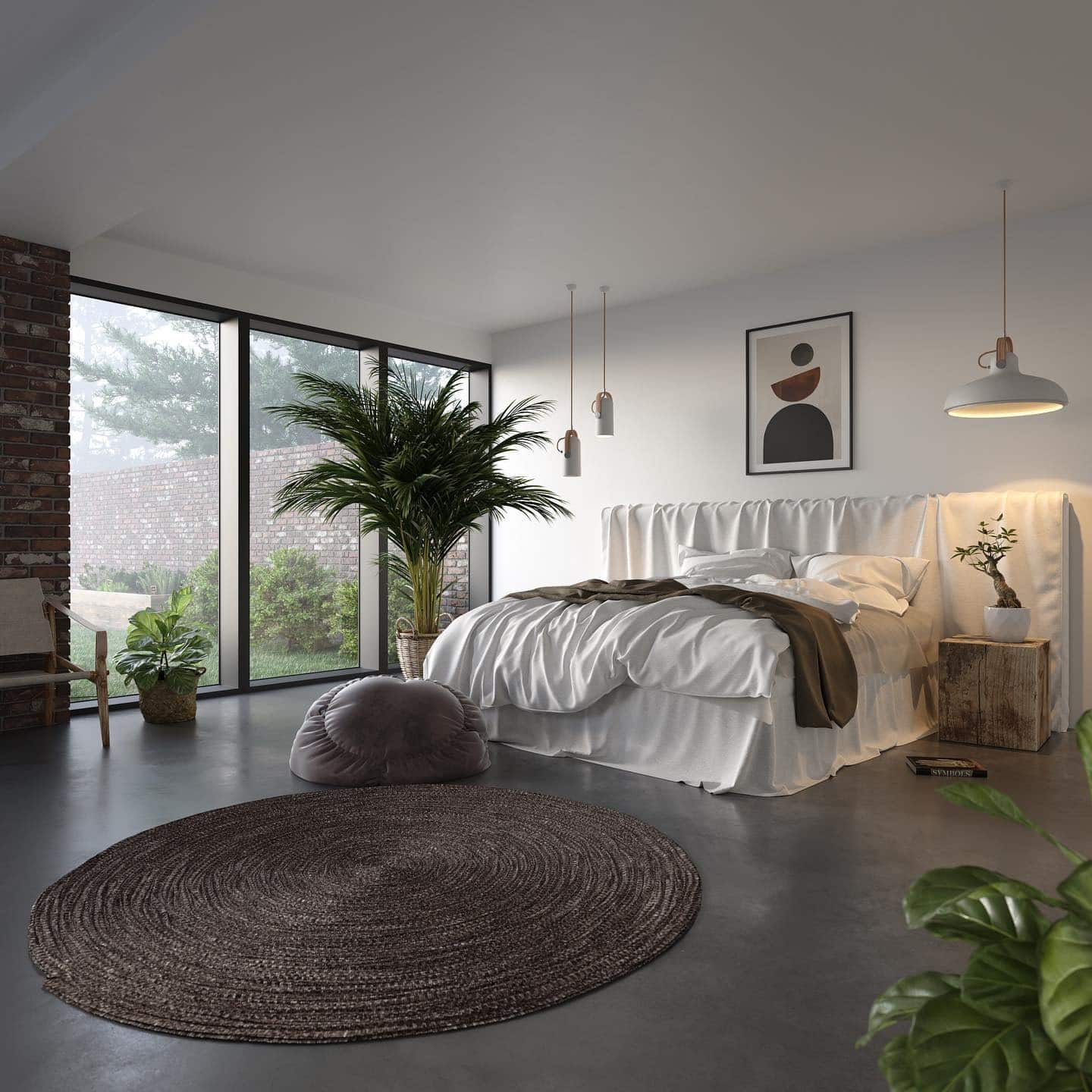 4. Modern Nordic Bedroom with Charcoal and White Contrast - scandinavian bedroom ideas