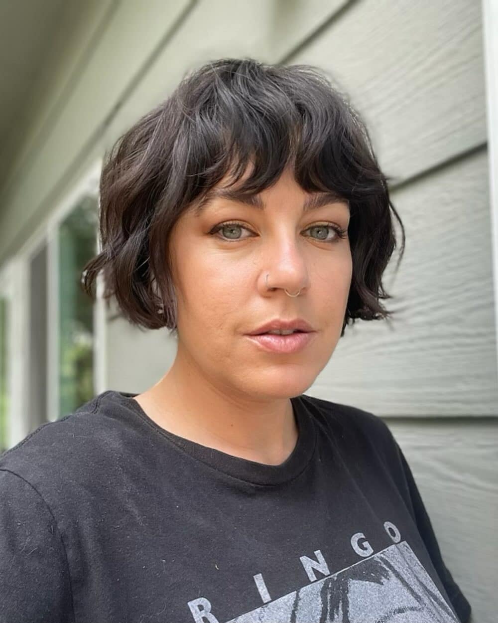 6. Shaggy Dark Brown French Bob with Soft Fringe - French Bob Hair