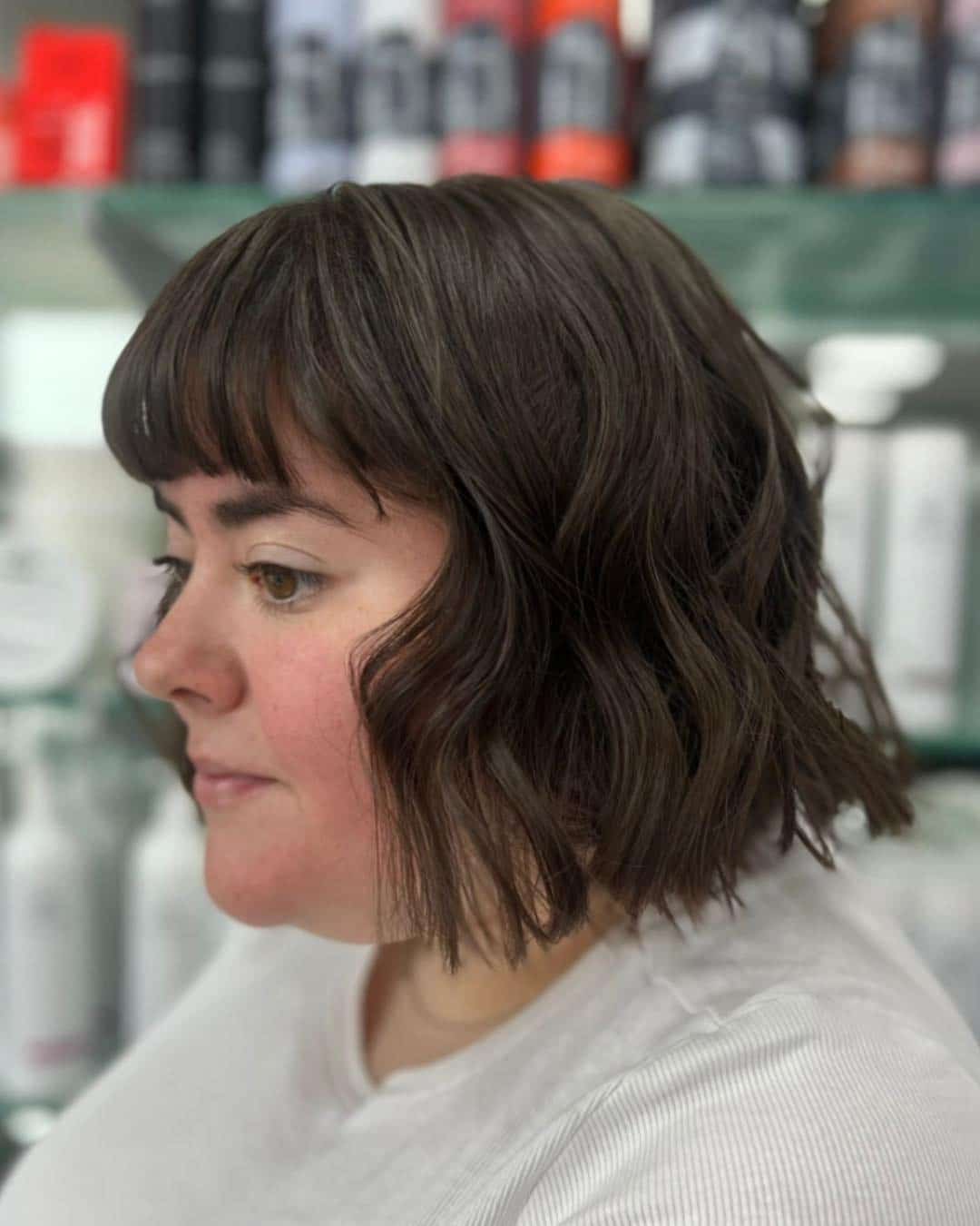 18. Textured Medium Brown French Bob with Soft Waves - French Bob Hair