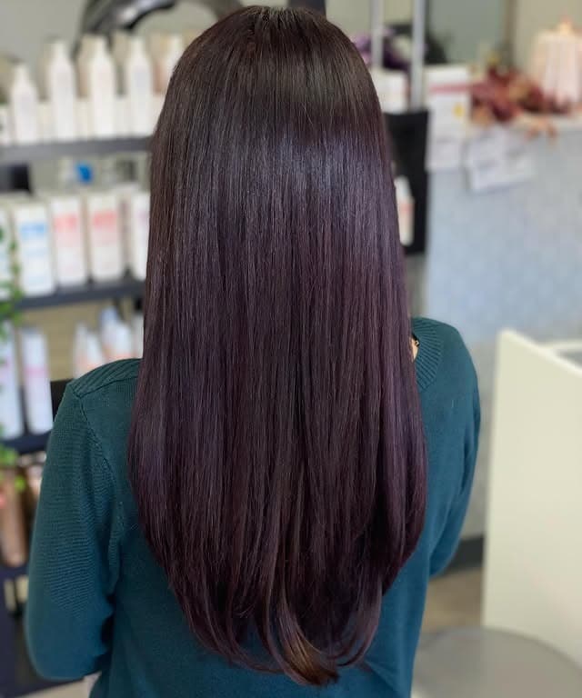 20. Silky Straight Finish in Dark Ruby Burgundy - Dark Burgundy Hair Color