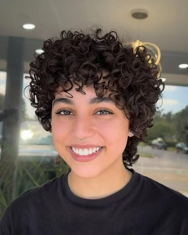 16. Tapered Curly Crop in Dark Chocolate Brown - Short Curly Hairstyles