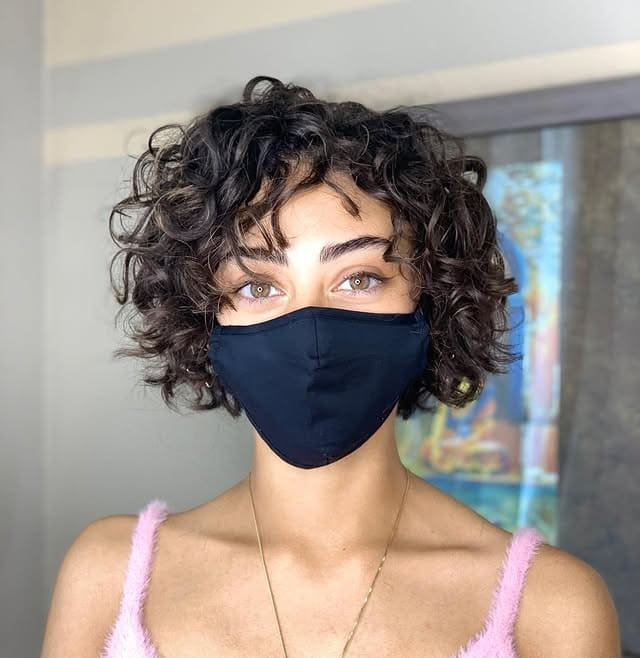 18. Soft Curly Bob with Natural Dark Brown Finish - Short Curly Hairstyles
