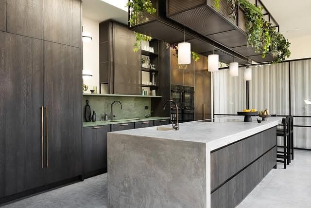 13. Charcoal and Concrete Contemporary Kitchen - unique kitchen ideas