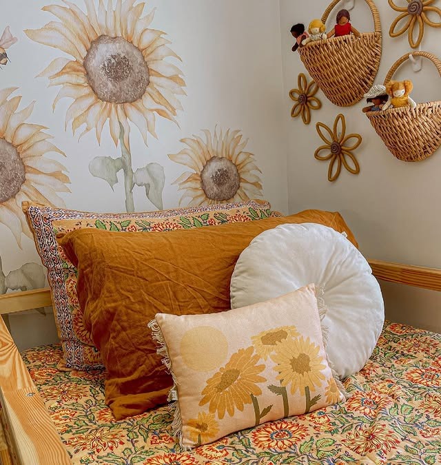 5. Vintage-Inspired Sunflower Cottage Corner - sunflower bedroom ideas