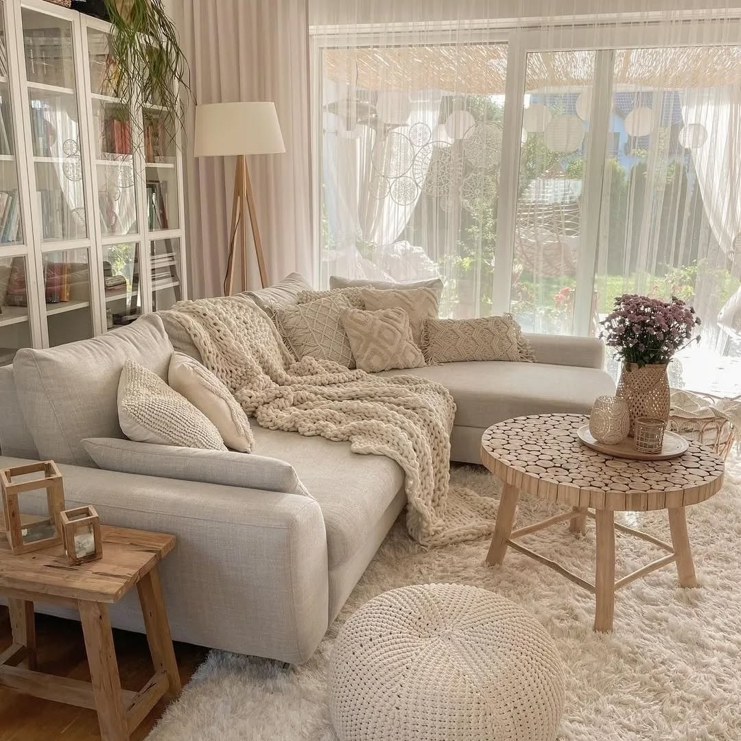 7. Scandinavian-Inspired White with Natural Textures - white living room ideas