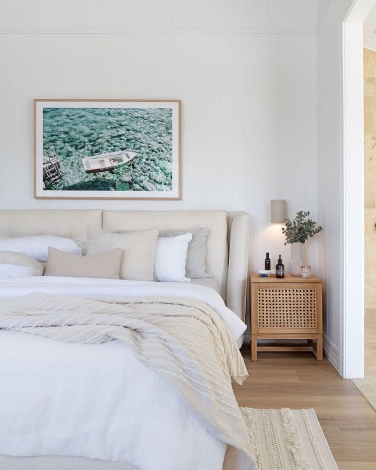 22. Coastal White and Natural Wood with Seafoam Accents - spare bedroom ideas