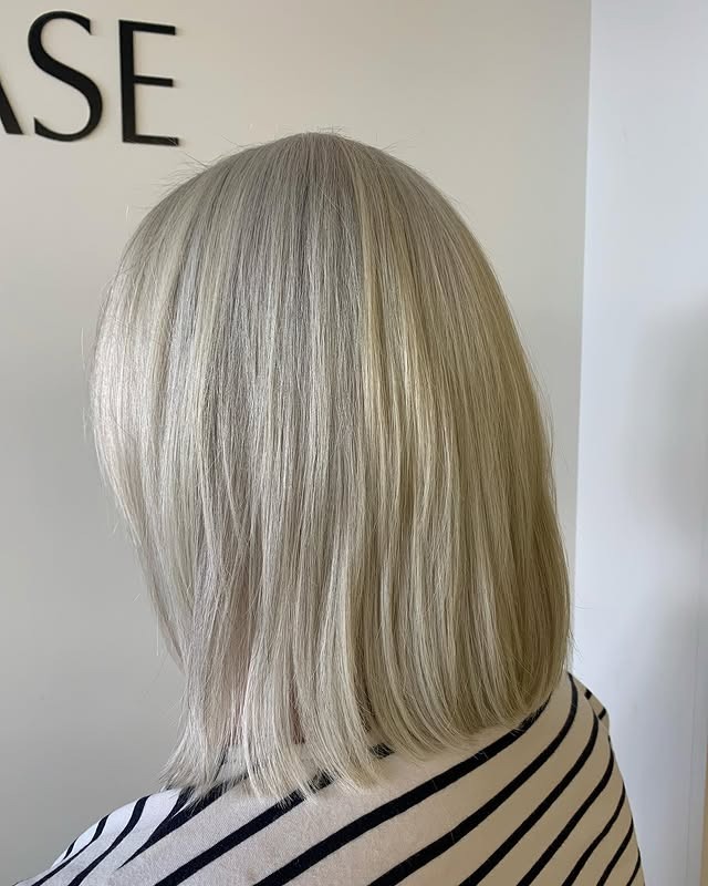 4. Icy Platinum Textured Bob - Medium Bob Haircuts