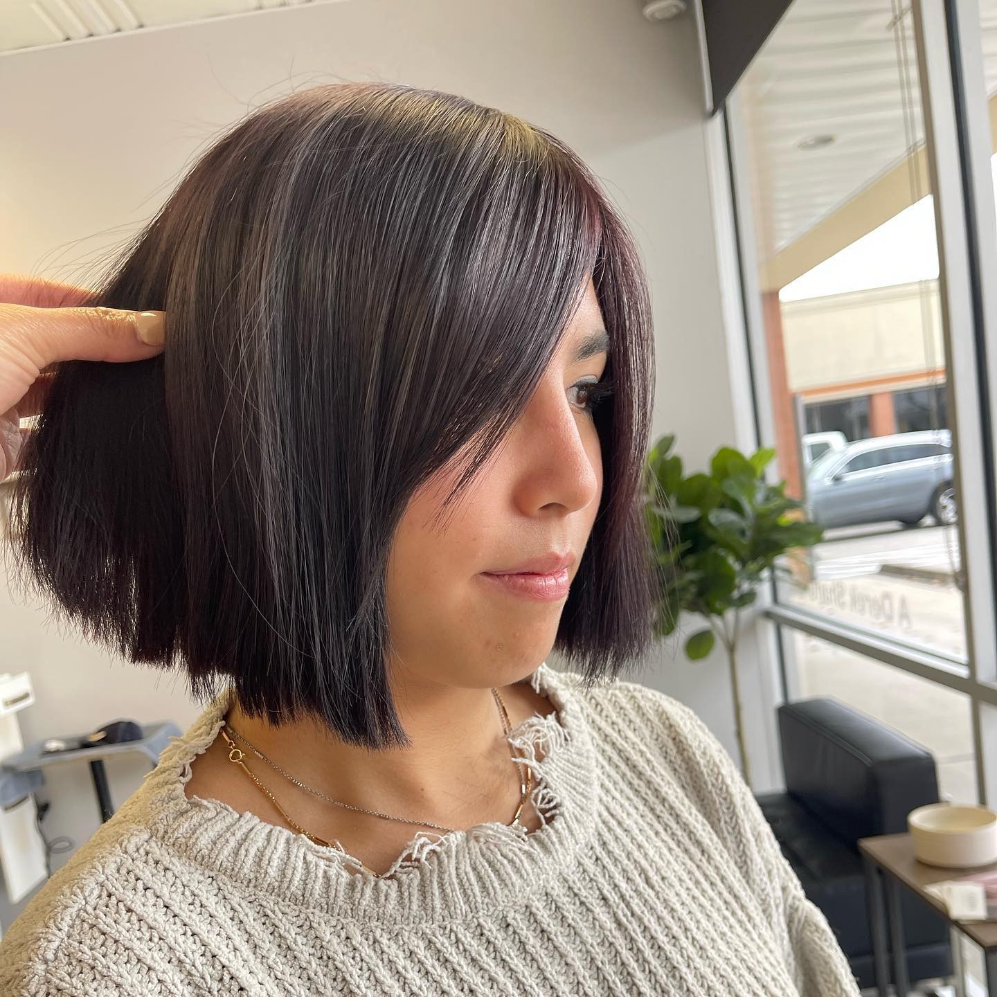 14. Deep Plum Precision Bob - Medium Bob Haircuts