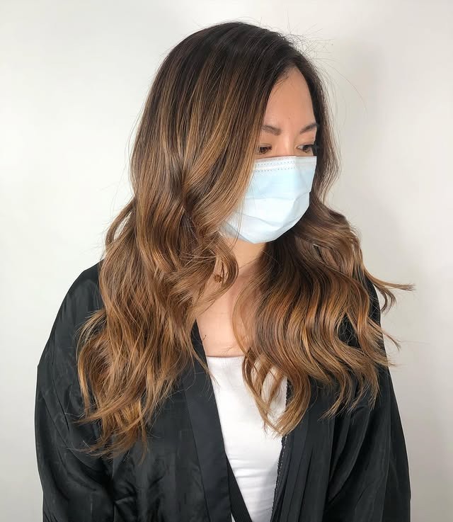 6. Golden Brown Face-Framing Balayage - Golden Brown Hair Color