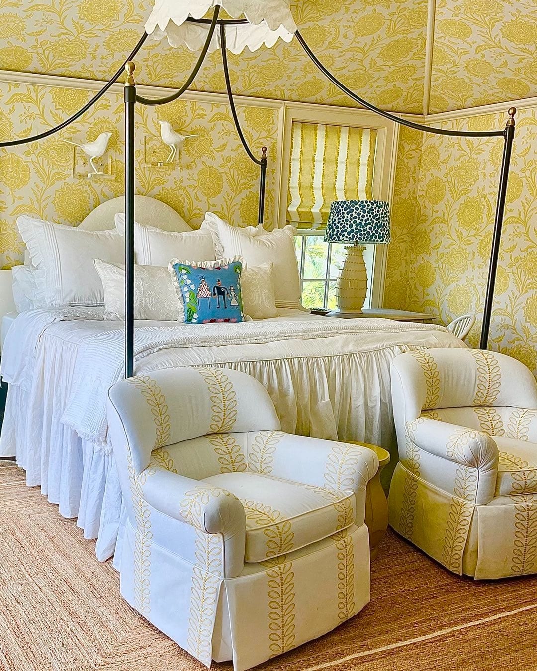 1. Classic Canopy Bedroom in Buttercream Yellow - yellow bedroom ideas