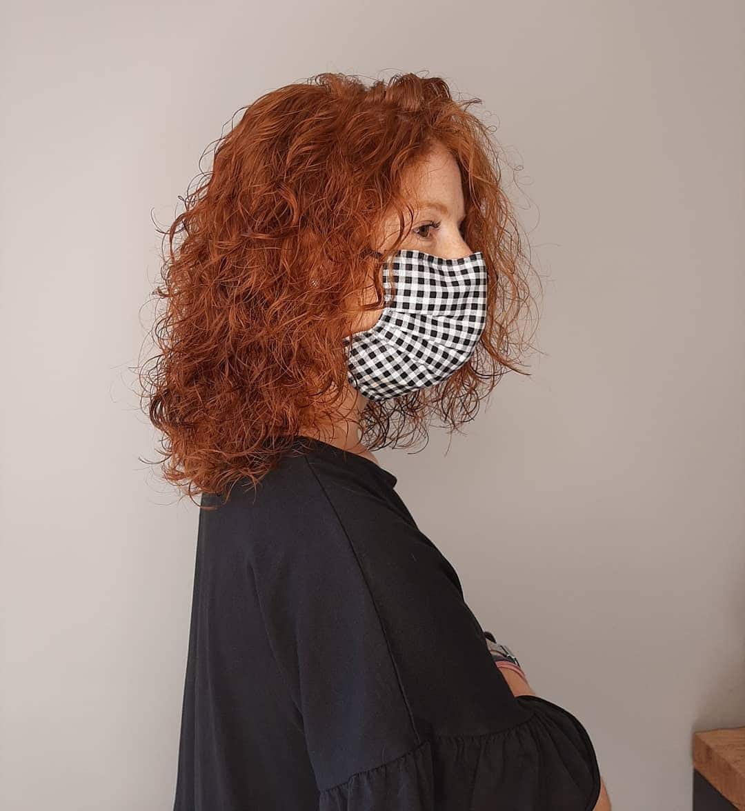 2. Copper Red Layered Curly Bob - Curly Bob Hairstyles