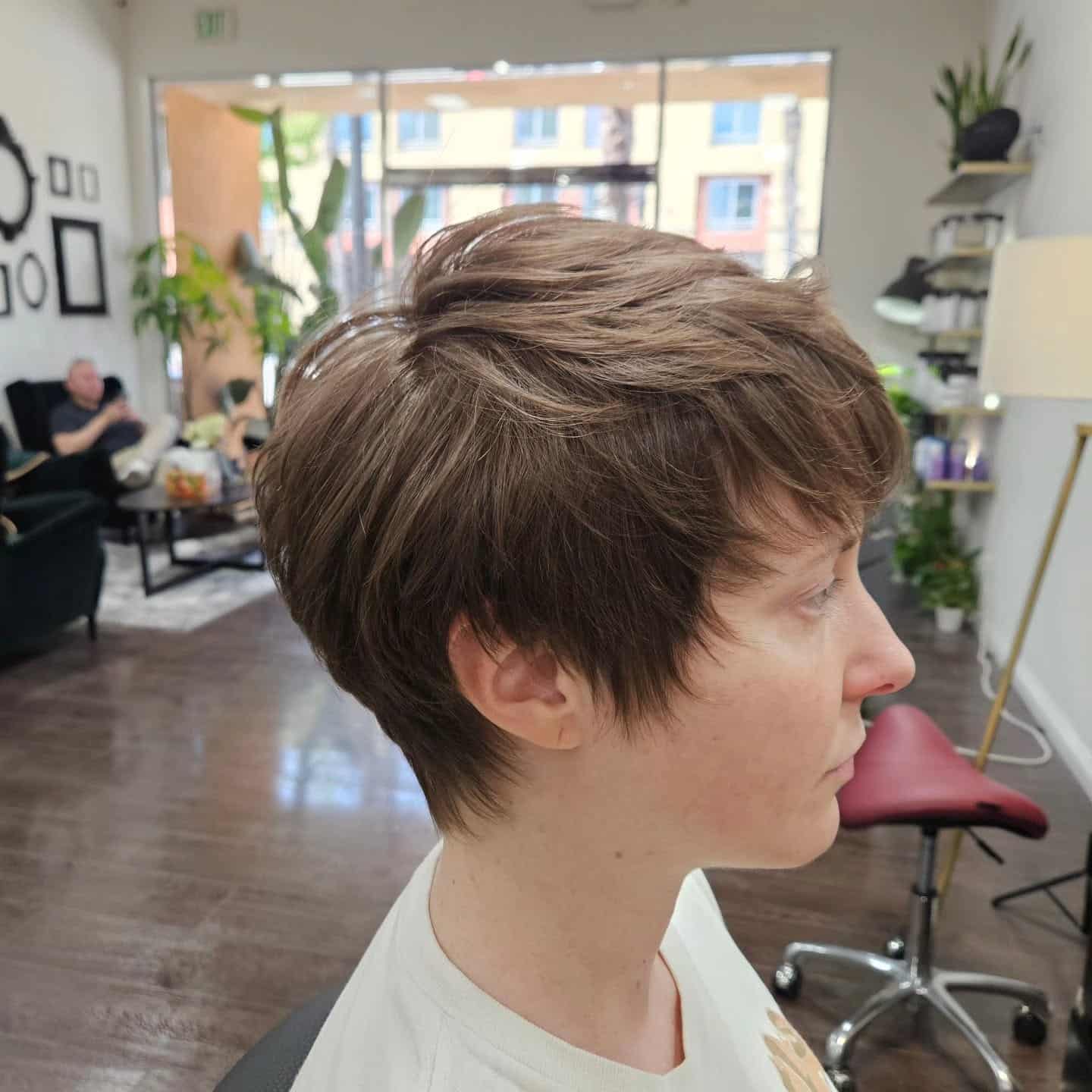 2. Soft Brunette Layered Pixie Crop - Shaggy Pixie Haircut