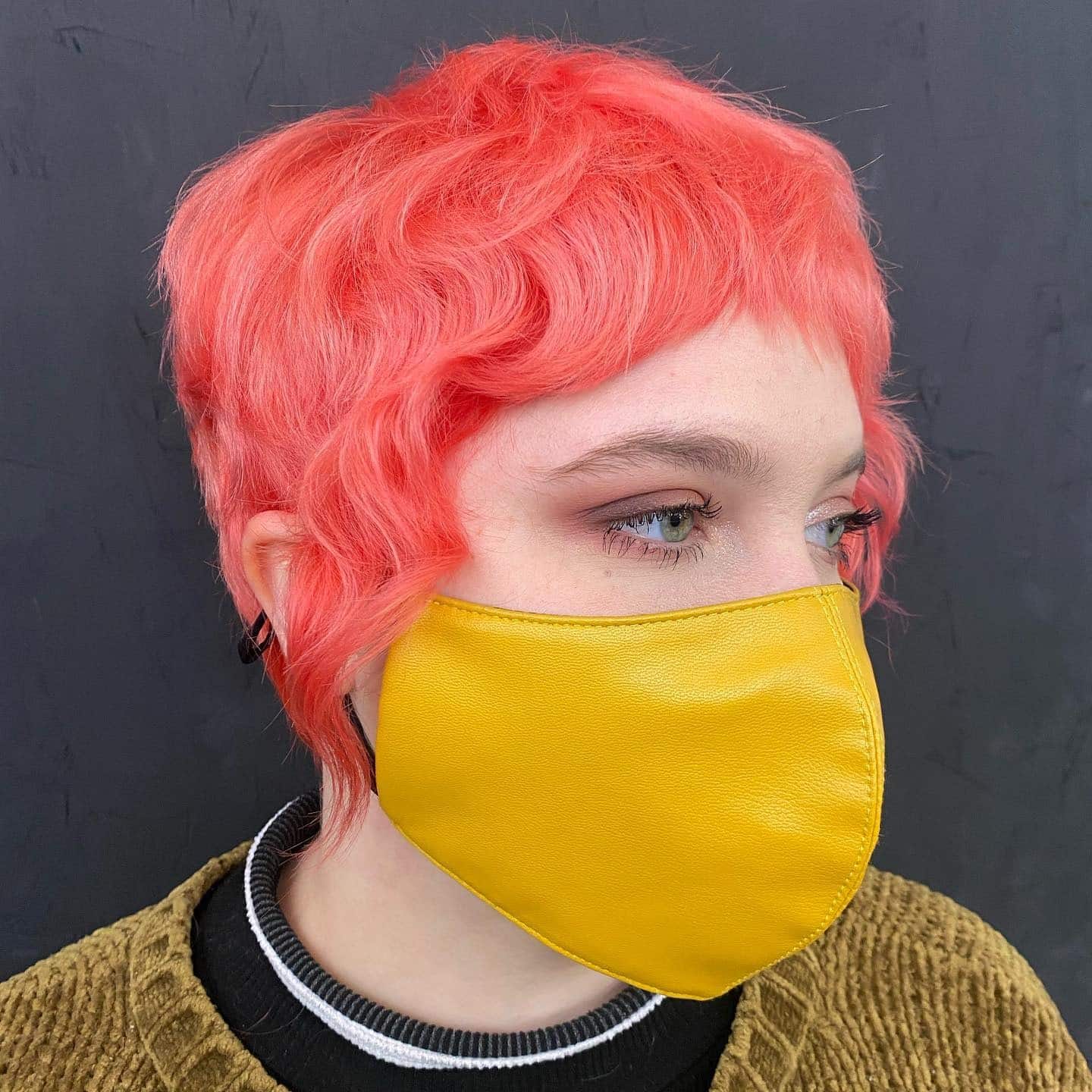 5. Coral Pink Textured Pixie Shag - Shaggy Pixie Haircut