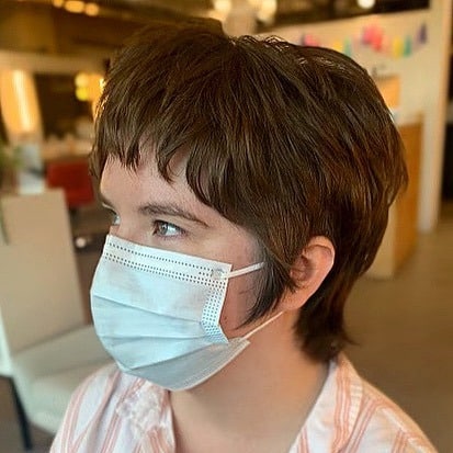 6. Classic Brunette Micro-Shag Pixie - Shaggy Pixie Haircut