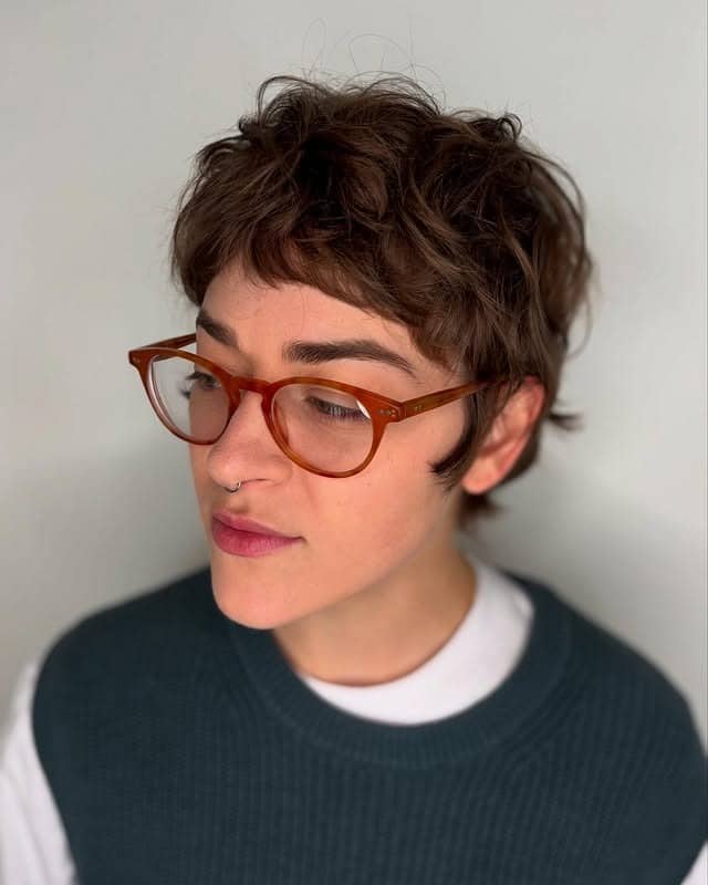 19. Chocolate Brown Tousled Shag Pixie - Shaggy Pixie Haircut