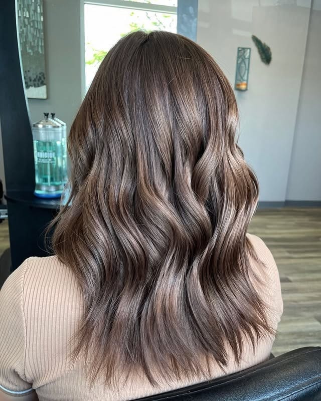 1. Soft Layered Waves in Cool Light Ash Brown - Light Ash Brown Hair Color