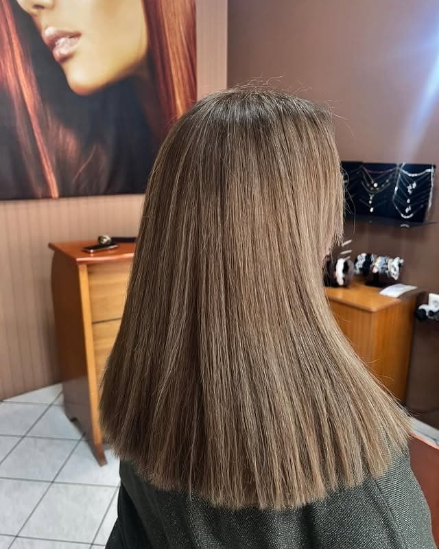 4. Classic Straight Cut in Neutral Light Ash Brown - Light Ash Brown Hair Color