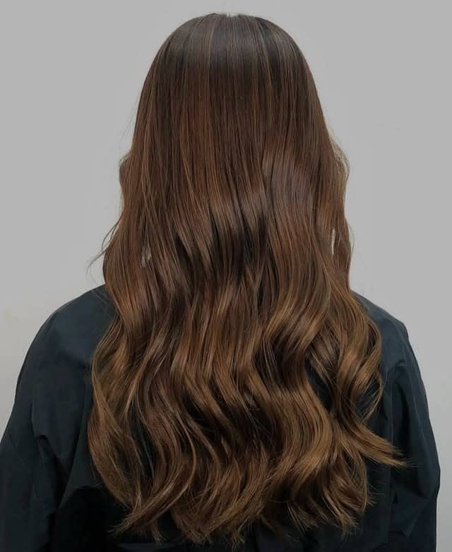 17. Deep Brunette Base with Ash Brown Ribbons - Light Ash Brown Hair Color